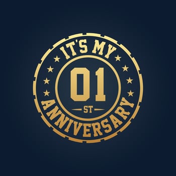 It's my 1st Anniversary, 1st Wedding Anniversary celebration vector