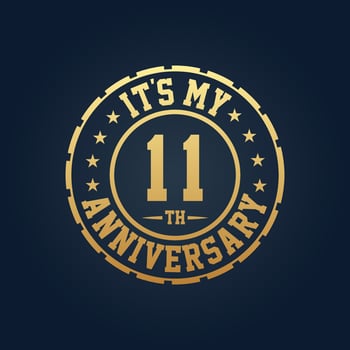 It's my 11th Anniversary, 11th Wedding Anniversary celebration vector