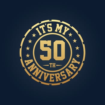 It's my 50th Anniversary, 50th Wedding Anniversary celebration vector