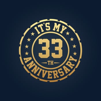 It's my 33rd Anniversary, 33rd Wedding Anniversary celebration vector