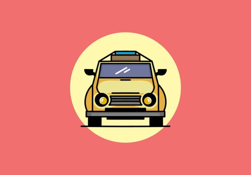 Holiday in car illustration design vector