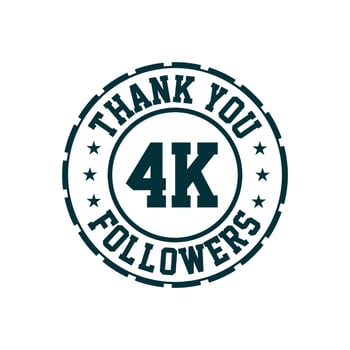 Thank you 4k Followers celebration, Greeting card for 4000 social followers. vector