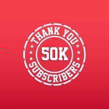 Thank you 50k Subscribers celebration vector