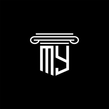 MY letter logo creative design with vector graphic