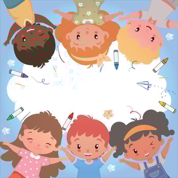 Cute kids background with crayons and marks, suitable for kids or school theme can be used as background, card, etc. vector