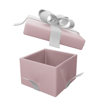 Opened pink gift box with white ribbon png transparent. 3d illustration render surprise box. Realistic vector icon for wedding banners, birthday presentation or celebrate2