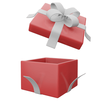 Opened red gift box with white ribbon png transparent. 3d illustration render surprise box. Realistic vector icon for wedding banners, birthday presentation or celebrate2