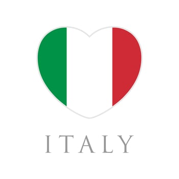 Love Italy. Flag Heart flat design vector illustration