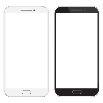 New realistic black mobile smart phone modern style isolated on white background. png