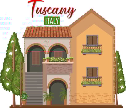Tuscany Italy Landmark Logo Banner vector