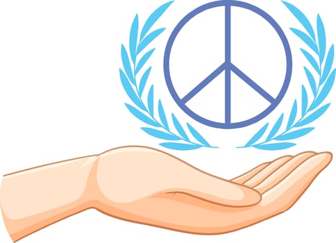 Peace symbol with human hand vector