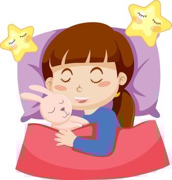 Cute girl sleeping clipart vector