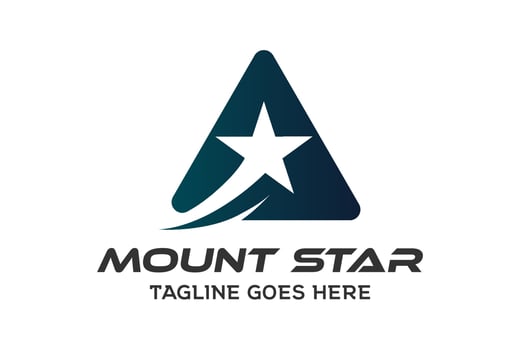 Triangle Star Mountain Business Logo Design Vector