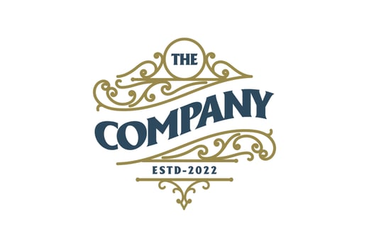 Vintage Luxury Border Ornament Typography Logo Design Vector