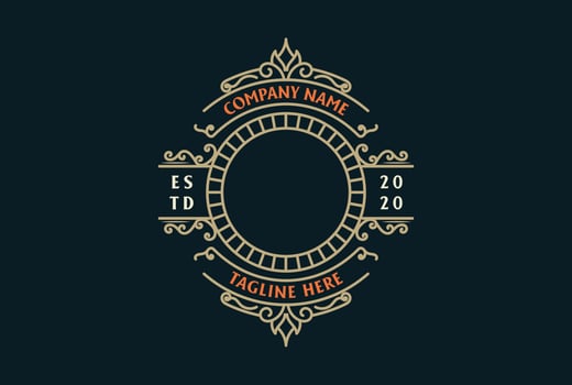 Luxury Elegant Vintage Badge Label Logo design inspiration vector