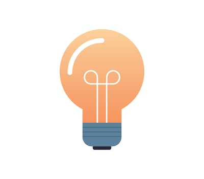 Light bulb and energy, idea symbol flat vector illustration.