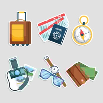 World Tourism Day Sticker Collection vector