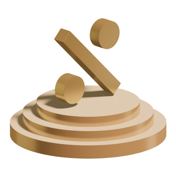 3D illustration of percent icon png