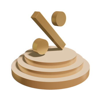 3D illustration of percent icon png