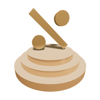 3D illustration of percent icon png