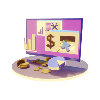 3D marketing graphic chart png