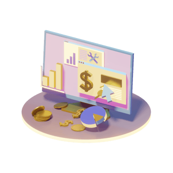 3D marketing graphic chart png