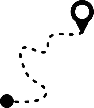 Route Glyph Icon vector