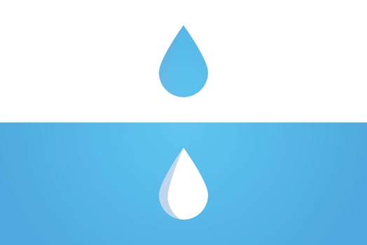Water drop and oil symbol flat vector illustration.