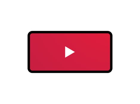 Responsive design play button and video interface on smart devices flat vector illustration.