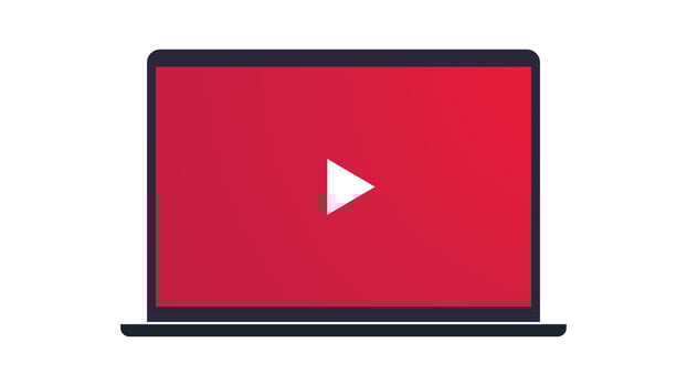 Responsive design play button and video interface on smart devices flat vector illustration.