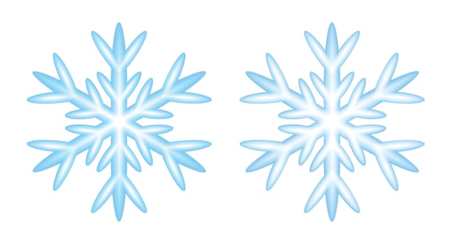 Snowflake emoji icon. Snow winter day weather symbol. Vector illustration