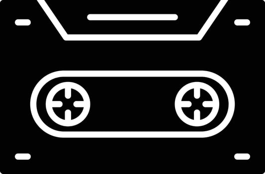 Cassette Glyph Icon vector