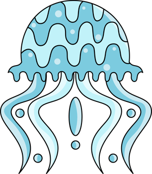 Jellyfish cartoon icon. Isolated cartoon set icon of jellyfish medusa. Illustration jellyfish isolated on white background png