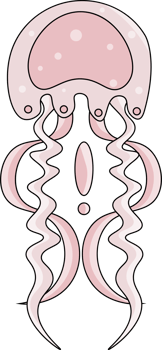 Jellyfish cartoon icon. Isolated cartoon set icon of jellyfish medusa. Illustration jellyfish isolated on white background png