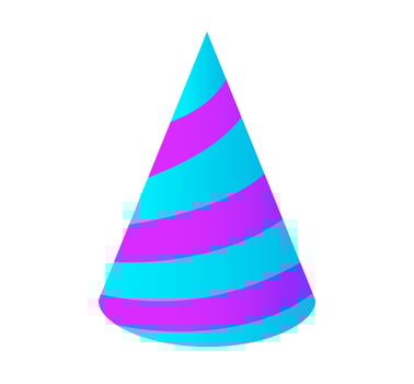 Colorful Birthday Celebration Isolated Cap Blue Purple Illustration vector