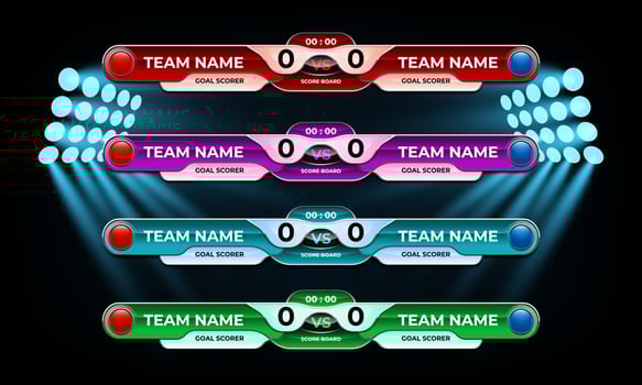 Scoreboard Broadcast Graphic and Lower Thirds Template for soccer and football vector