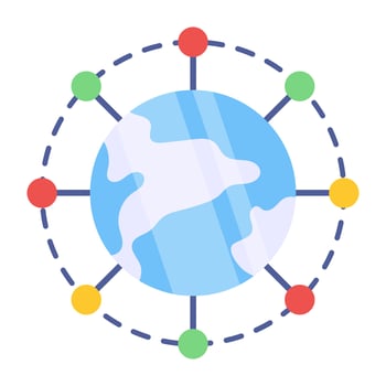 Editable design icon of global network vector