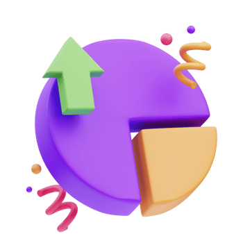 Business Icon, Pie Cart 3d Illustration png