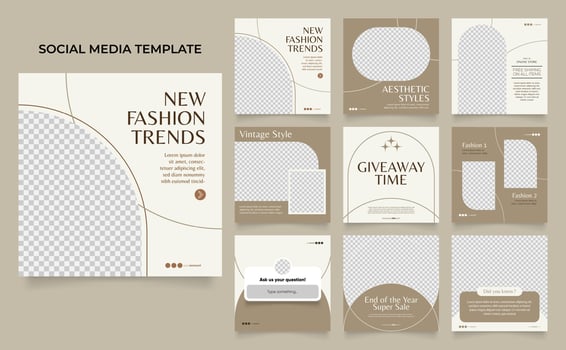 social media template banner fashion sale promotion vector