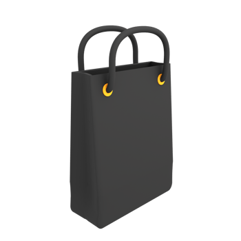Ecommerce icon empty shopping bags 3d illustration png