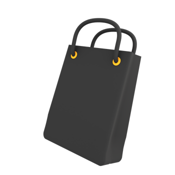Ecommerce icon empty shopping bags 3d illustration png