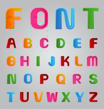 Colorful Alphabet Font Set vector