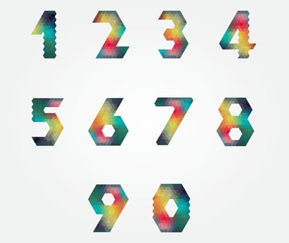 Colorful Number Set vector