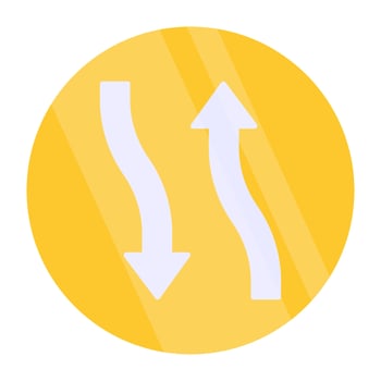 Opposite direction arrows icon vector