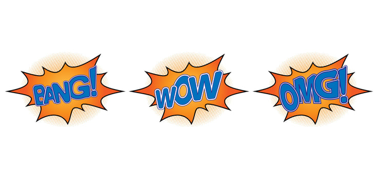 Comic speech bubbles and splashes set vector