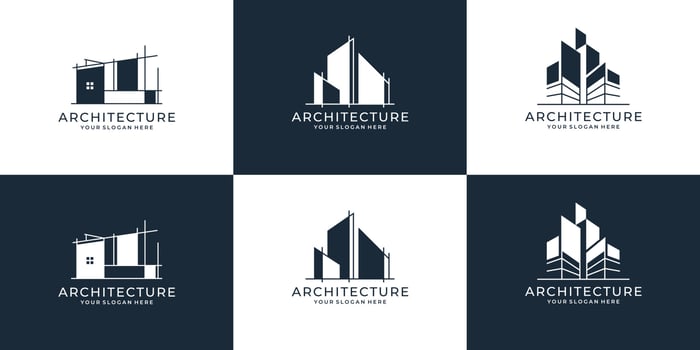 set of Collection of building architecture sets, real estate,urban,architecture,bundle,vector illustration logo design symbols. Premium Vector