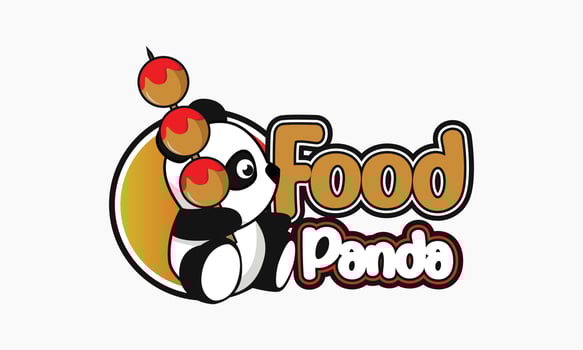 panda logo food vector