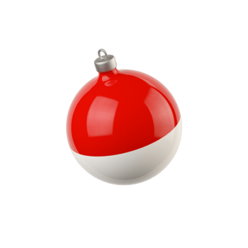 Christmas tree toy red and white color stripes 3d render png