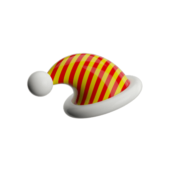 Santa Claus Christmas helper hat new year without background 3d render png