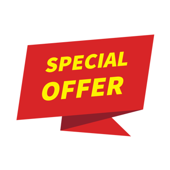 Special offer red icon discount banner without background. png